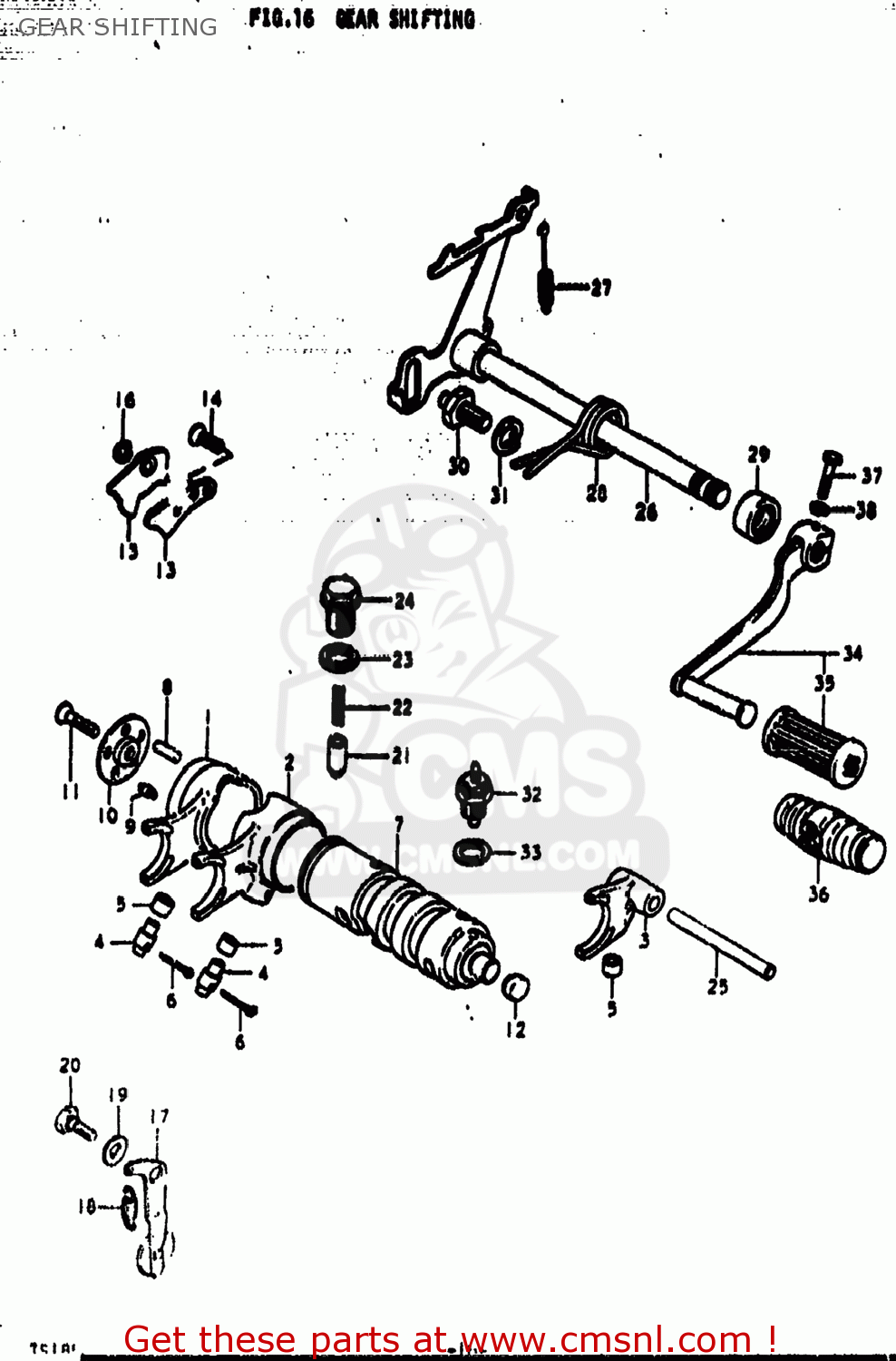 GEAR SHIFTING TS185 1974 (L) USA (E03)