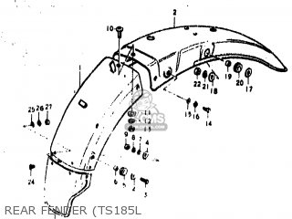 REAR FENDER (TS185L - TS185 1974 (L) USA (E03)