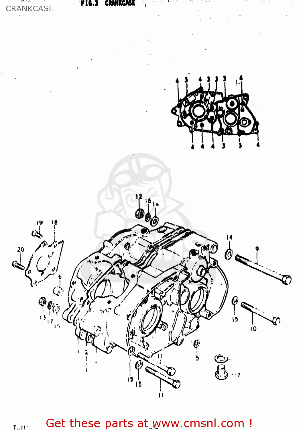 CRANKCASE TS185 1975 (M) USA (E03)
