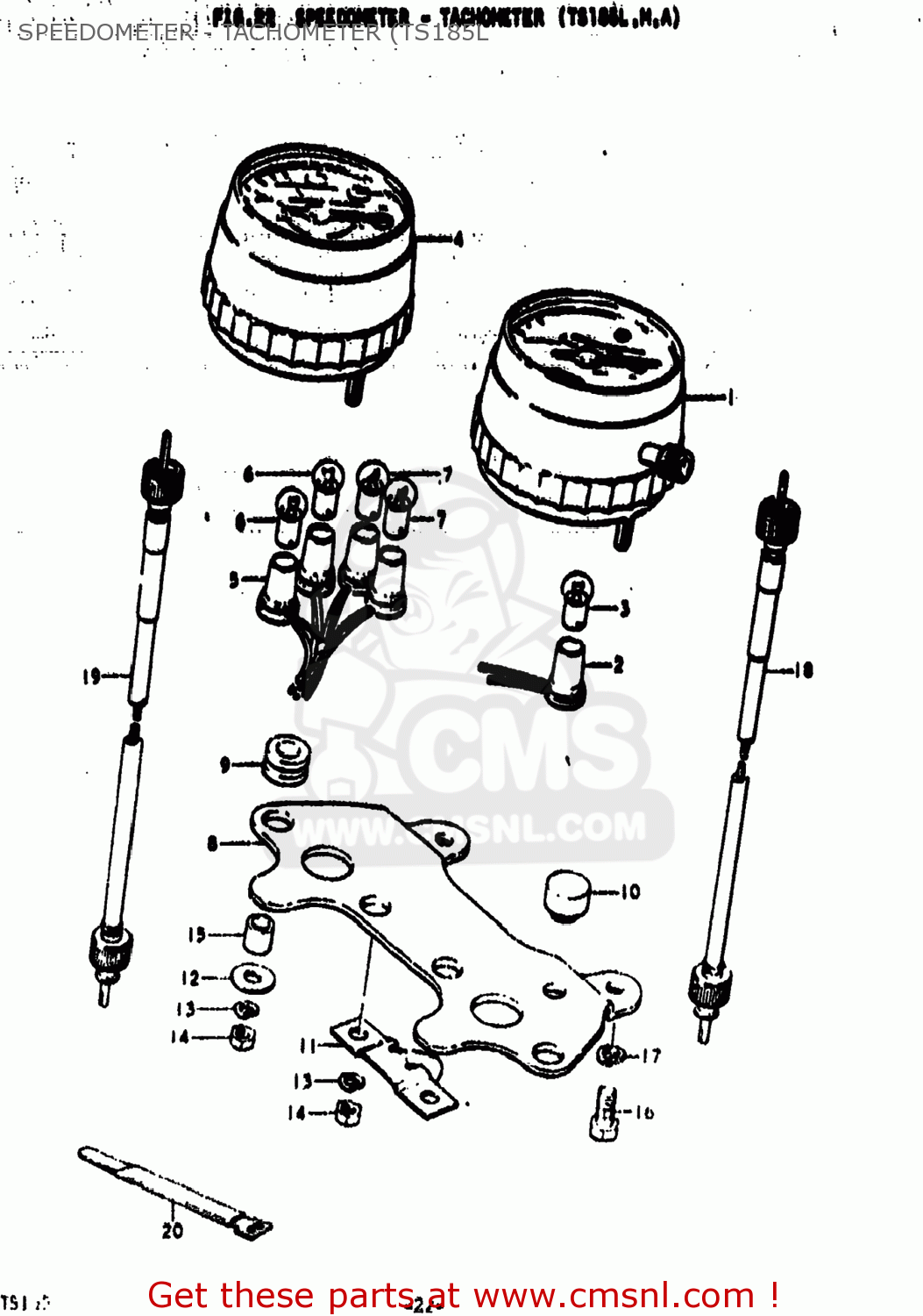 SPEEDOMETER - TACHOMETER (TS185L TS185 1975 (M) USA (E03)
