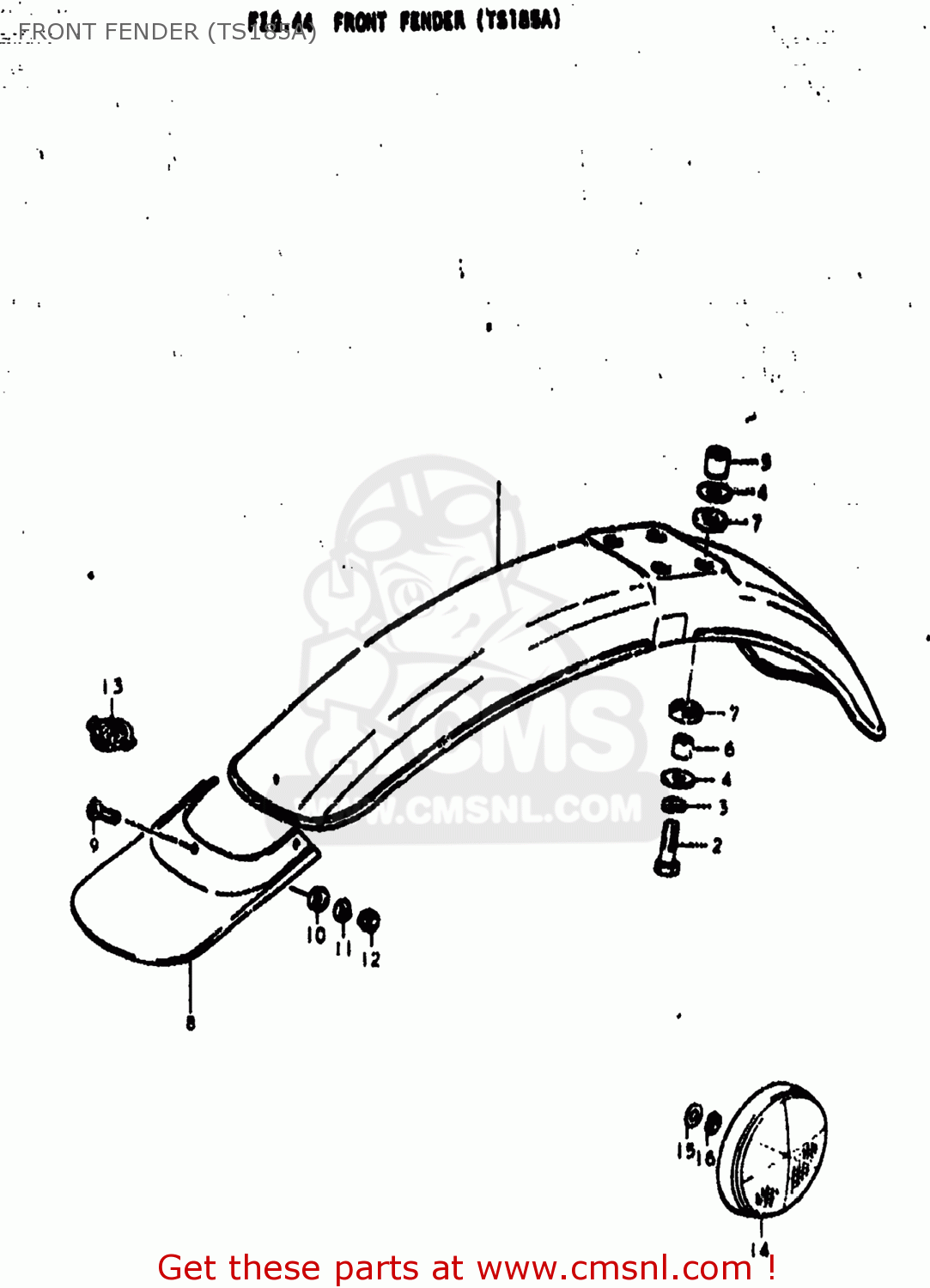 FRONT FENDER (TS185A) TS185 1976 (A) USA (E03)