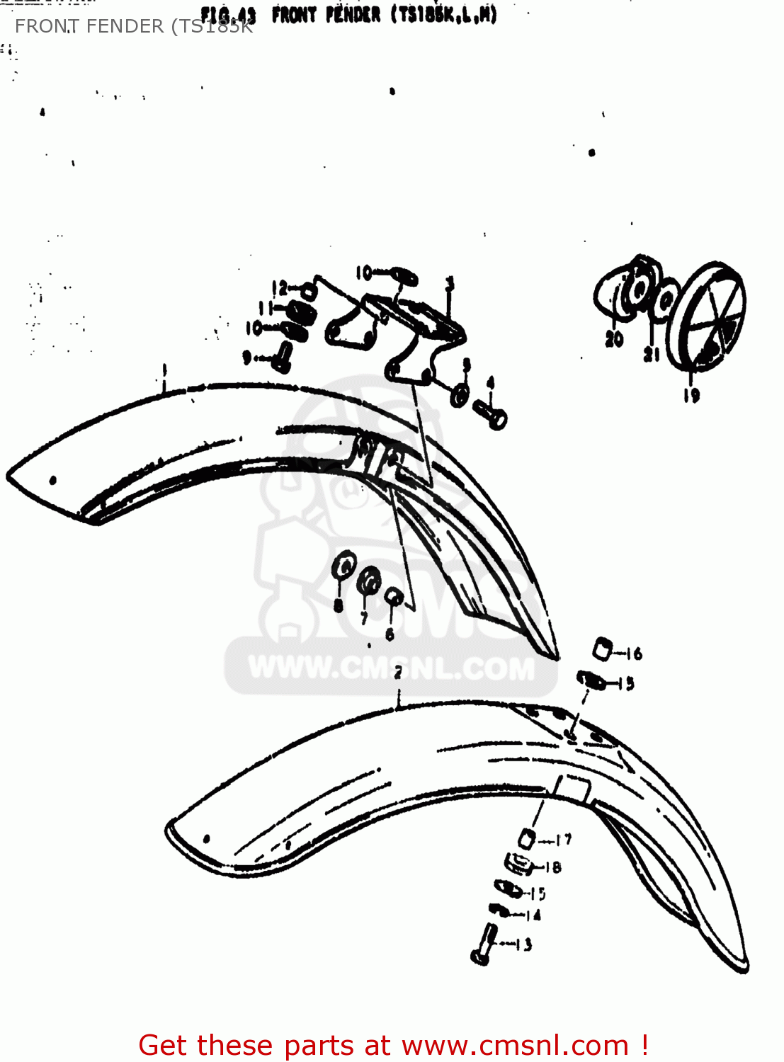 FRONT FENDER (TS185K TS185 1976 (A) USA (E03)