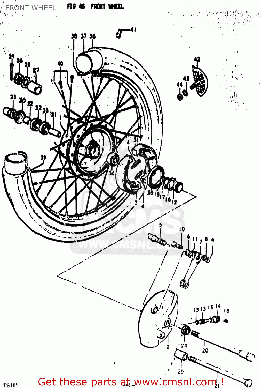 FRONT WHEEL TS185 1976 (A) USA (E03)