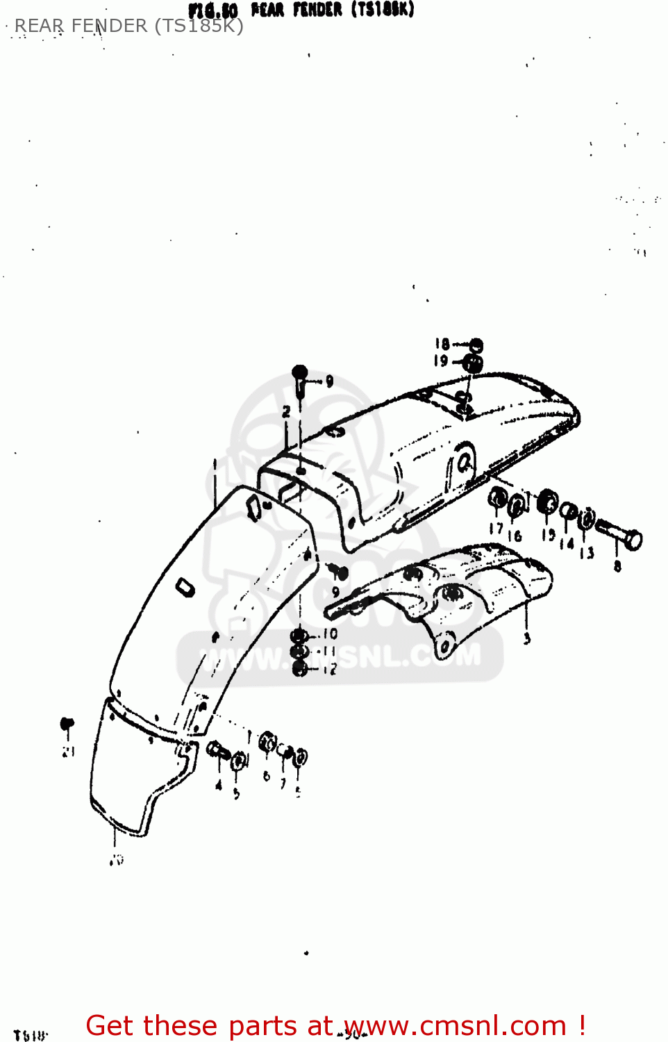 REAR FENDER (TS185K) TS185 1976 (A) USA (E03)