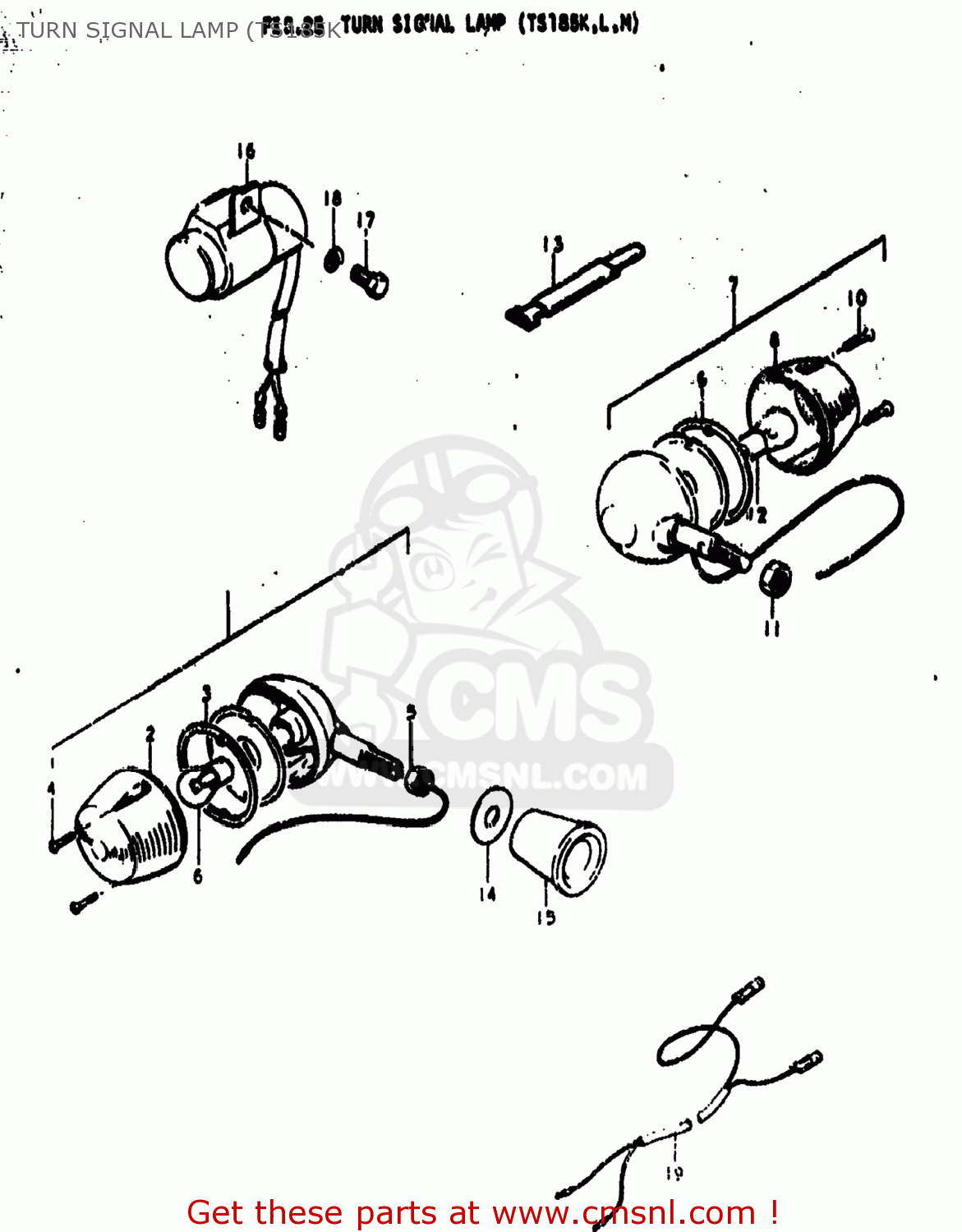 TURN SIGNAL LAMP (TS185K TS185 1976 (A) USA (E03)