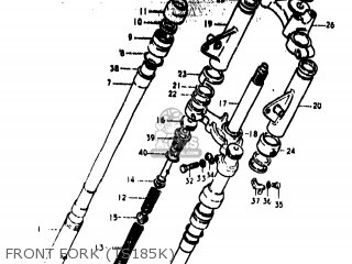 FRONT FORK (TS185K) - TS185 1976 (A) USA (E03)