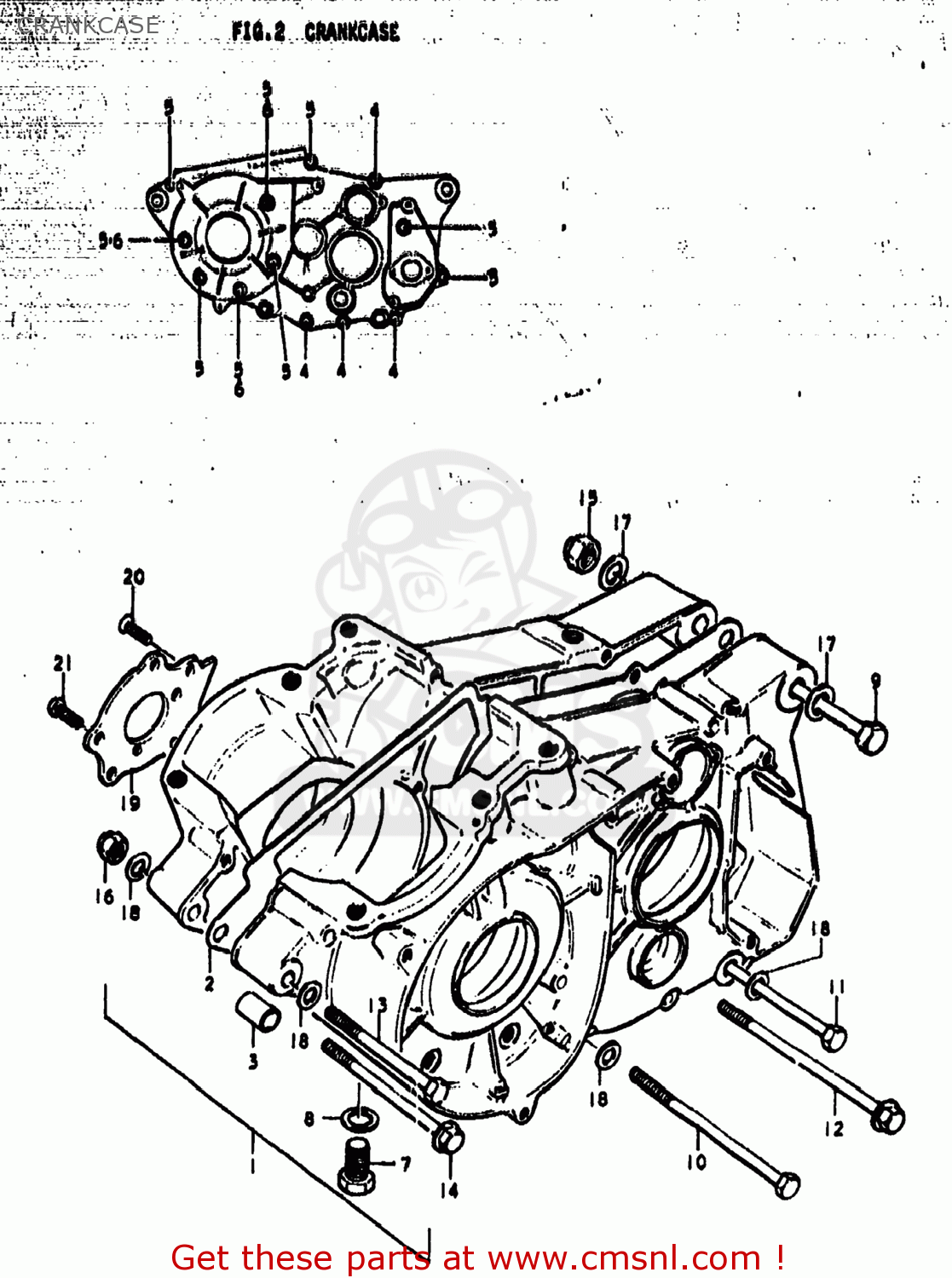 CRANKCASE TS185 1977 (B) USA (E03)