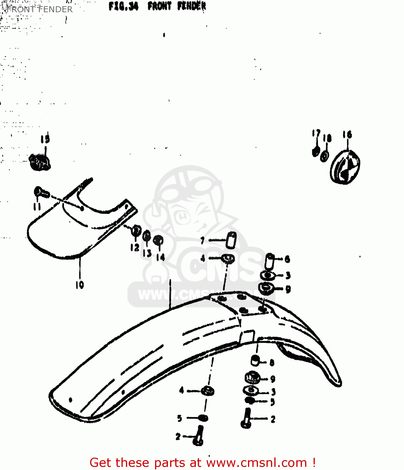 FRONT FENDER TS185 1977 (B) USA (E03)