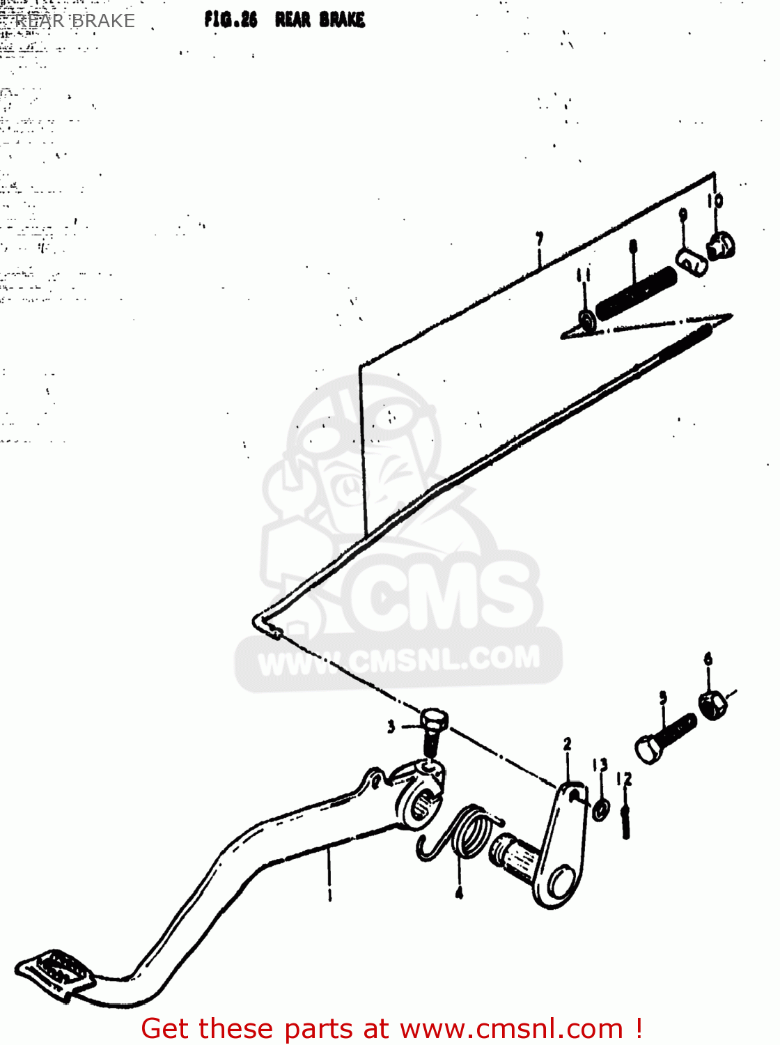 REAR BRAKE TS185 1977 (B) USA (E03)