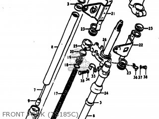 FRONT FORK (TS185C) - TS185 1977 (B) USA (E03)
