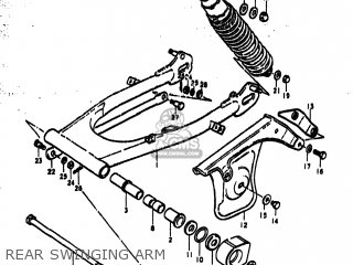 REAR SWINGING ARM - TS185 1977 (B) USA (E03)