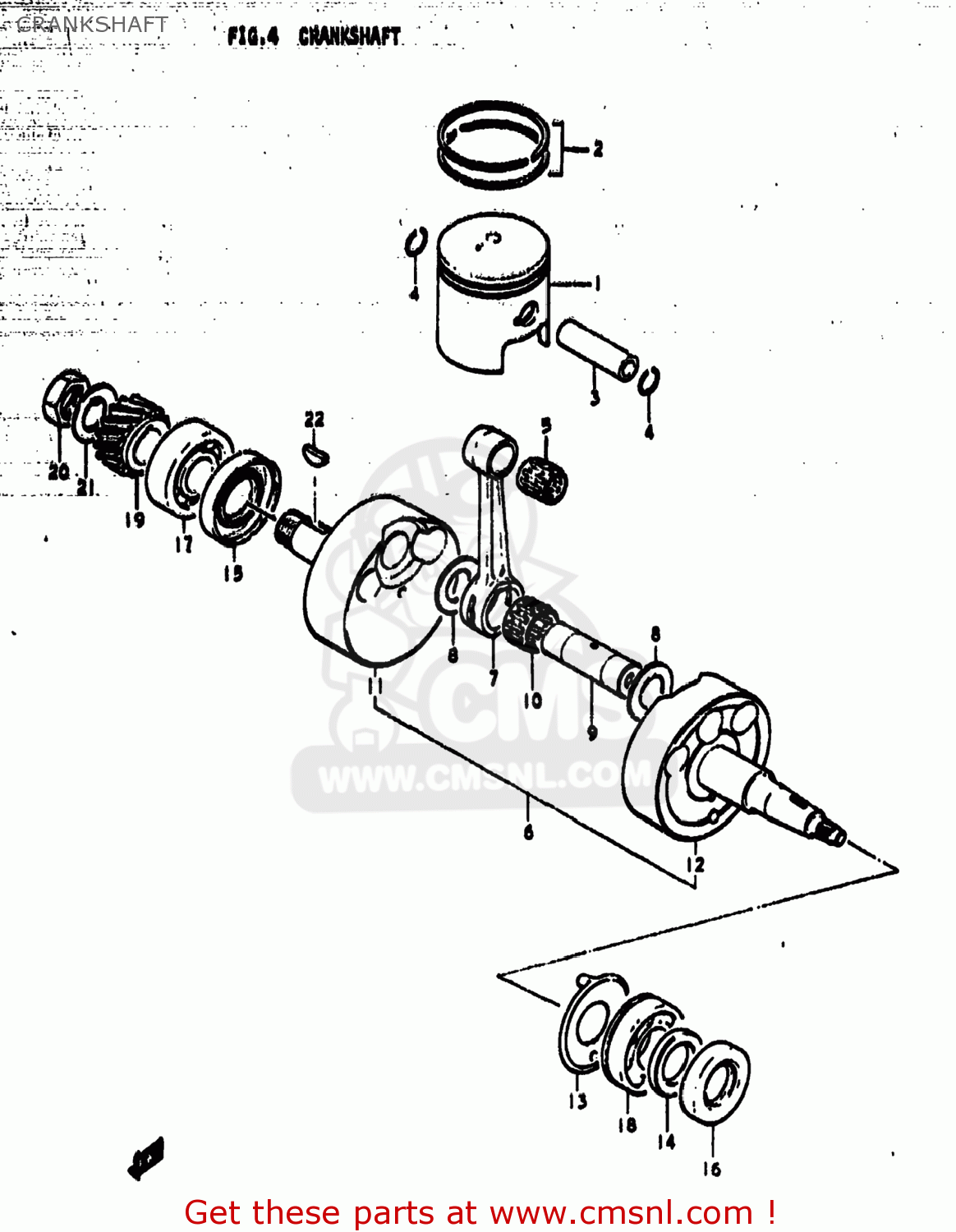 Suzuki TS185 1978 (C) USA (E03) CRANKSHAFT - buy original CRANKSHAFT ...