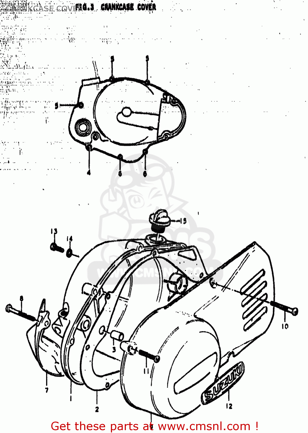 CRANKCASE COVER TS185 1978 (C) USA (E03)