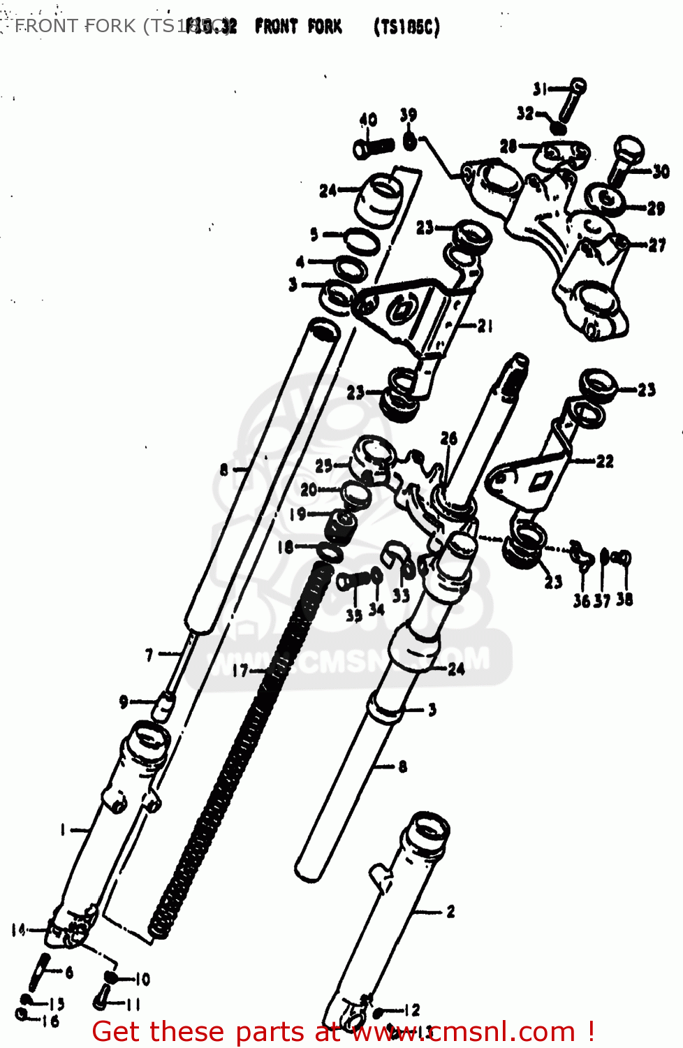 FRONT FORK (TS185C) TS185 1978 (C) USA (E03)