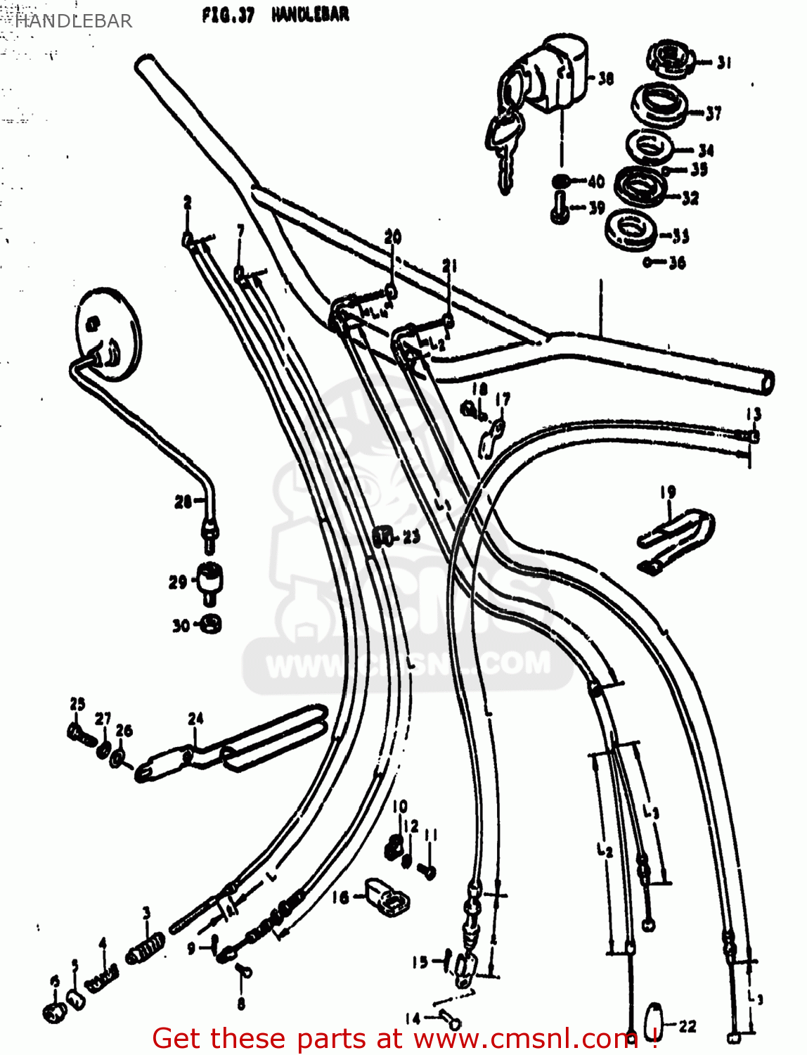 HANDLEBAR TS185 1978 (C) USA (E03)