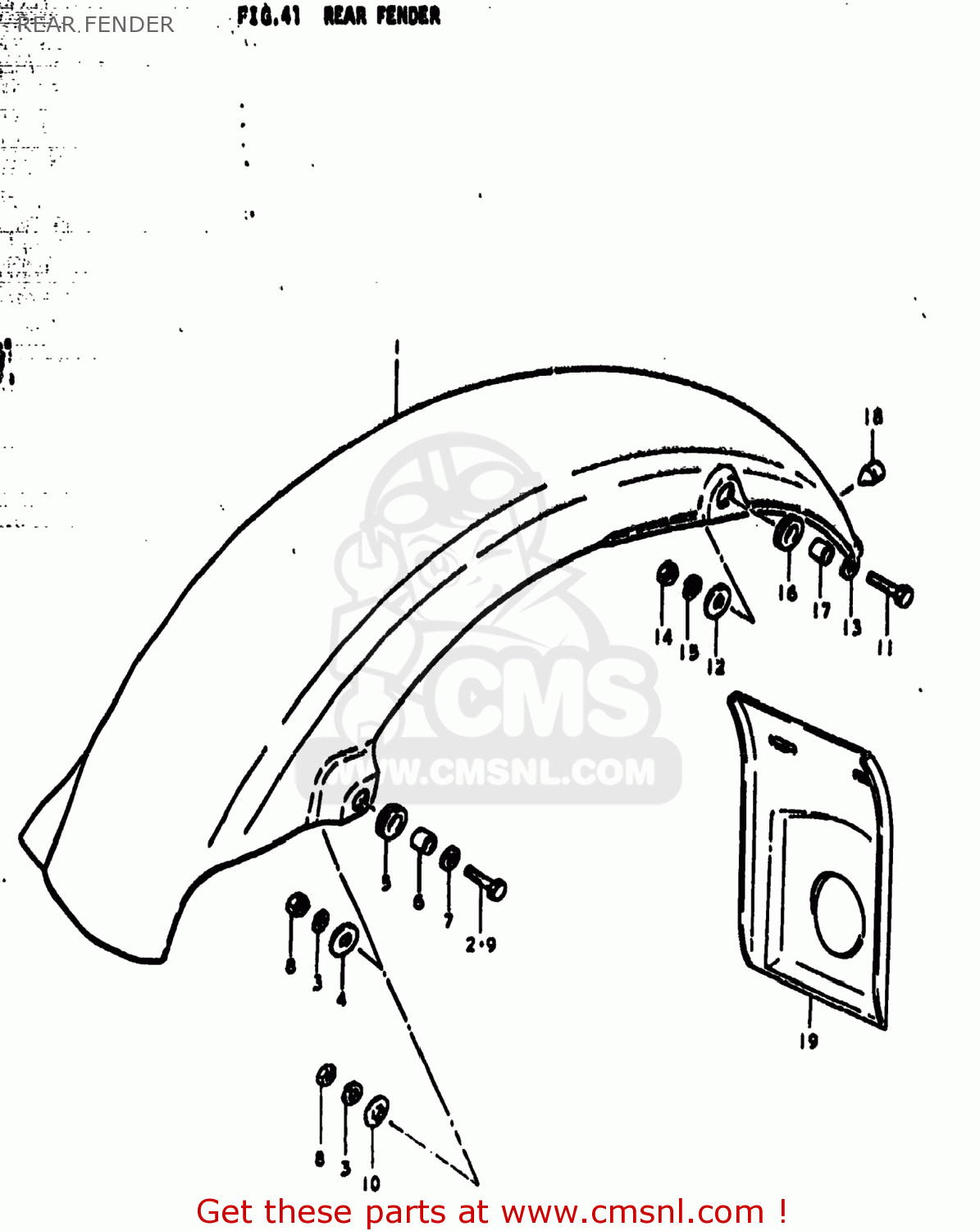 REAR FENDER TS185 1978 (C) USA (E03)