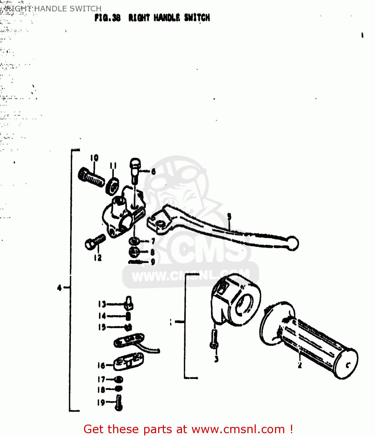 RIGHT HANDLE SWITCH TS185 1978 (C) USA (E03)