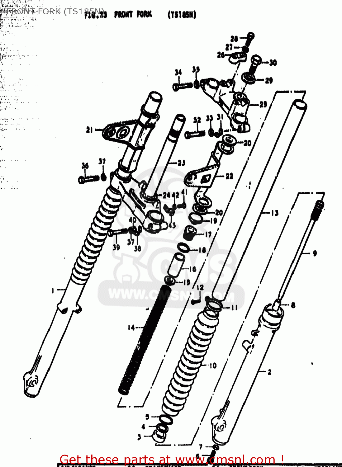 FRONT FORK (TS185N) TS185 1979 (N) USA (E03)