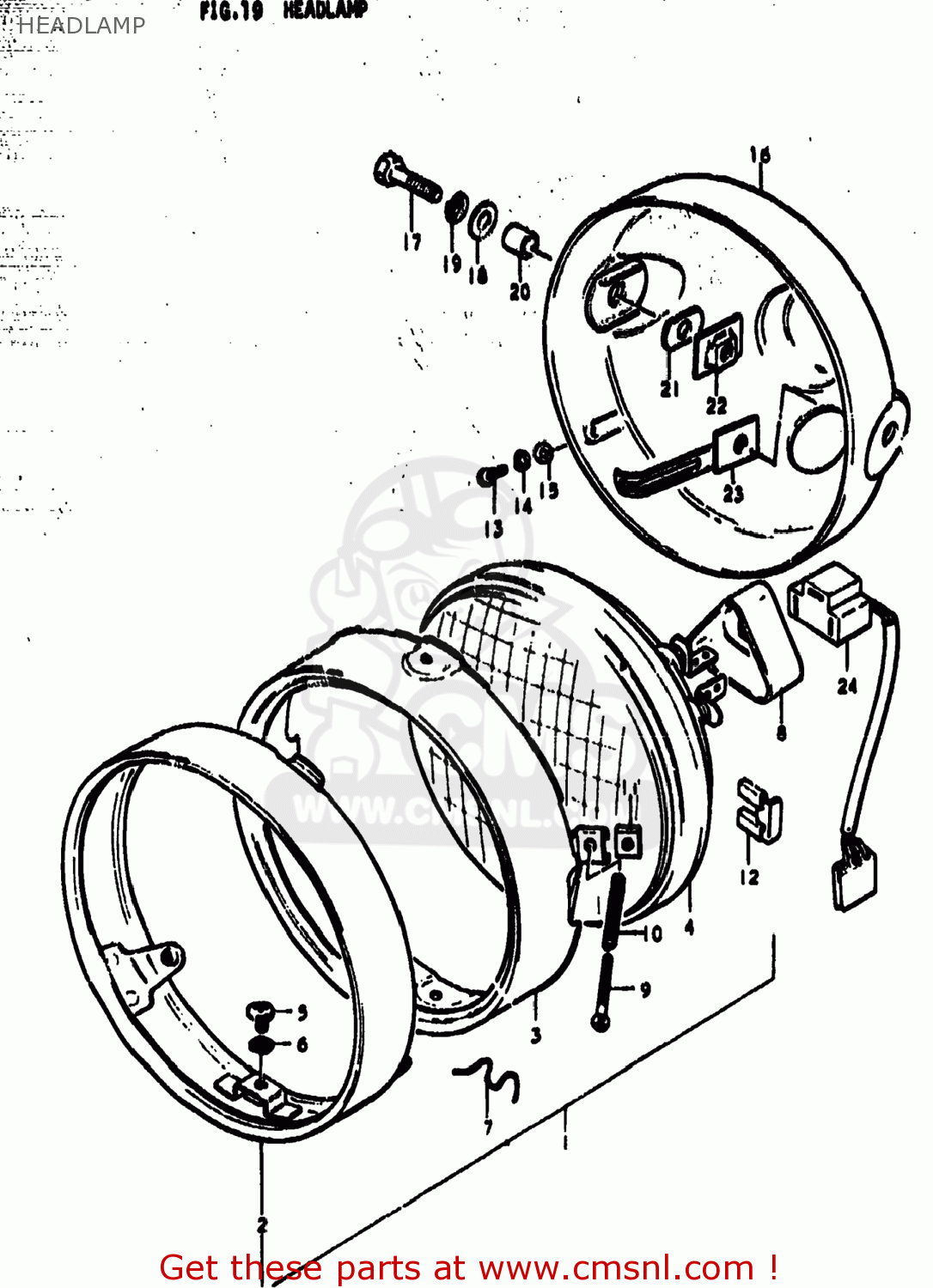 HEADLAMP TS185 1979 (N) USA (E03)