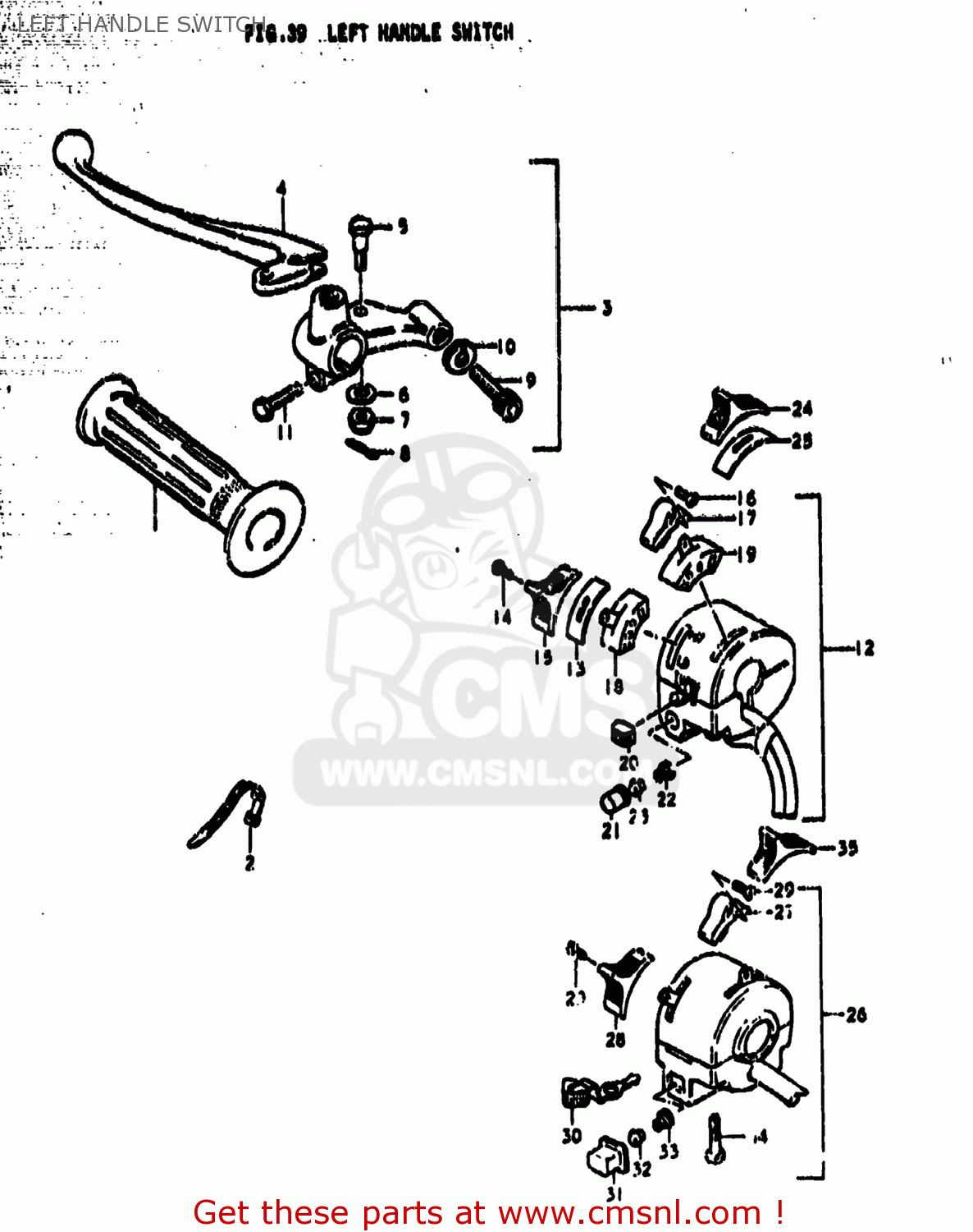 LEFT HANDLE SWITCH TS185 1979 (N) USA (E03)