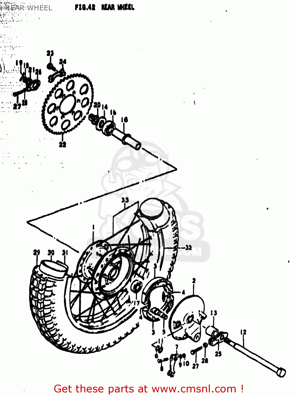 REAR WHEEL TS185 1979 (N) USA (E03)