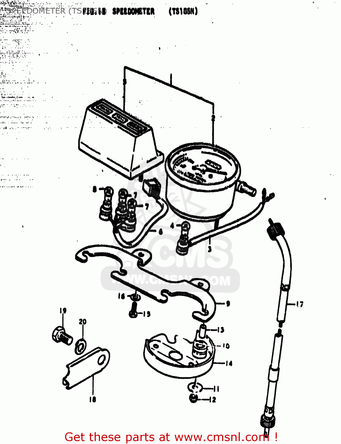 SPEEDOMETER (TS185N) TS185 1979 (N) USA (E03)