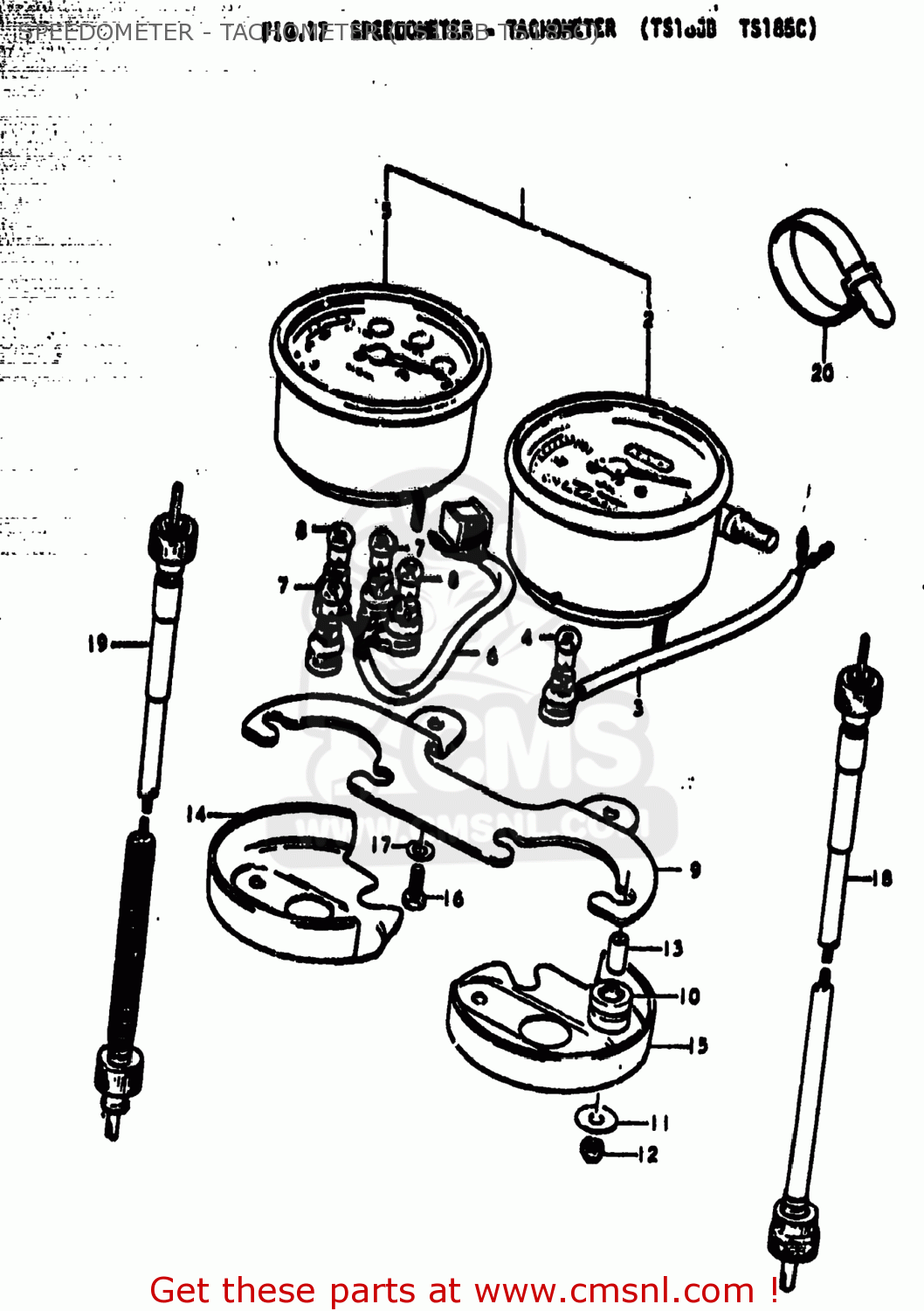 SPEEDOMETER - TACHOMETER (TS185B TS185C) TS185 1979 (N) USA (E03)