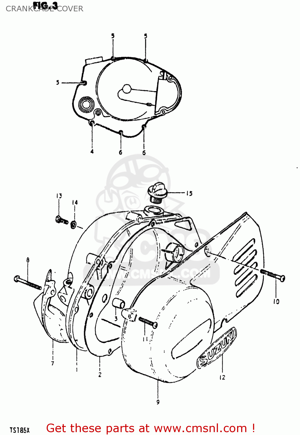 CRANKCASE COVER TS185 1980 (T) USA (E03)