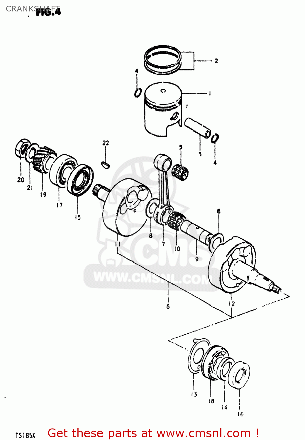 CRANKSHAFT TS185 1980 (T) USA (E03)