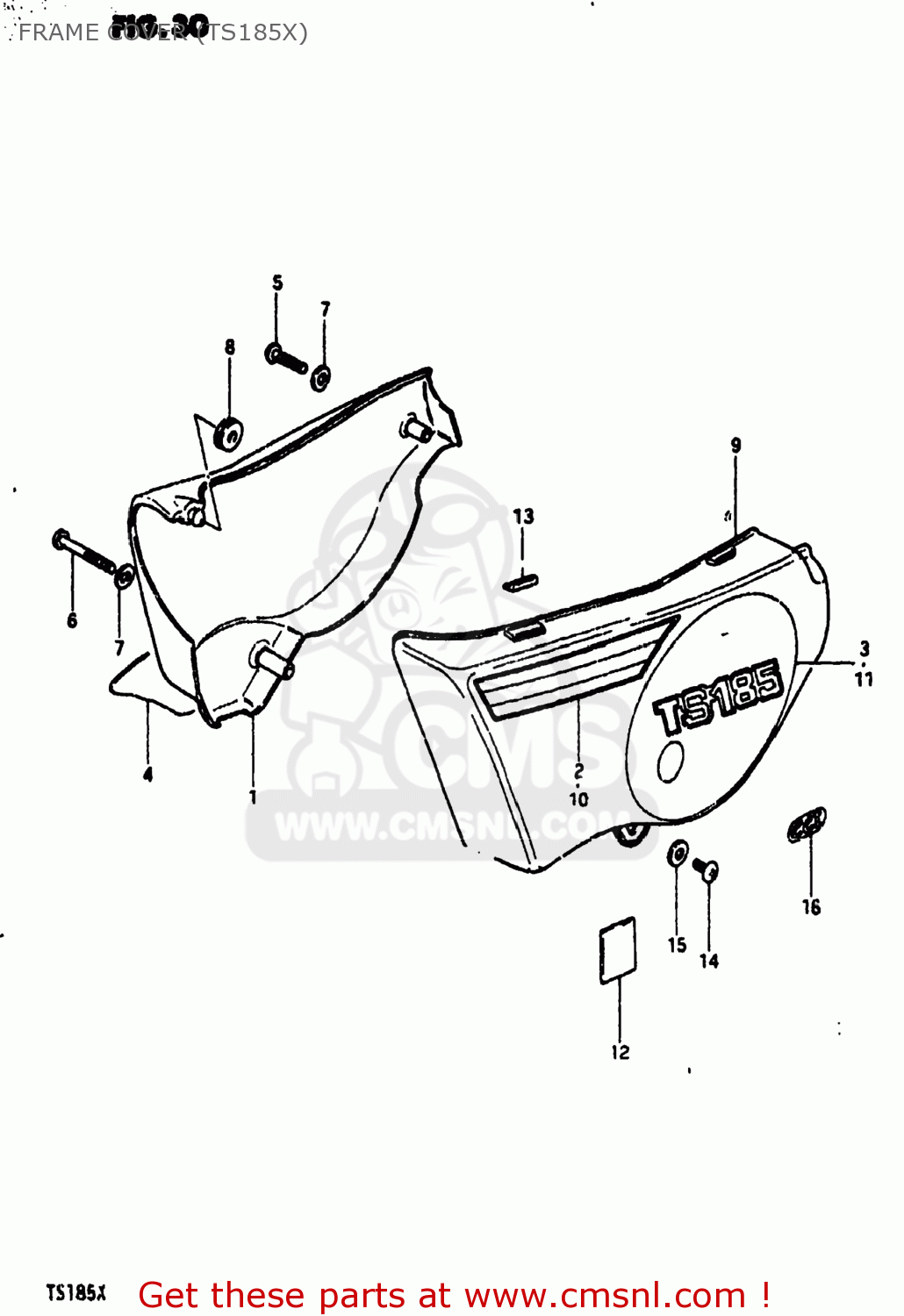 FRAME COVER (TS185X) TS185 1980 (T) USA (E03)