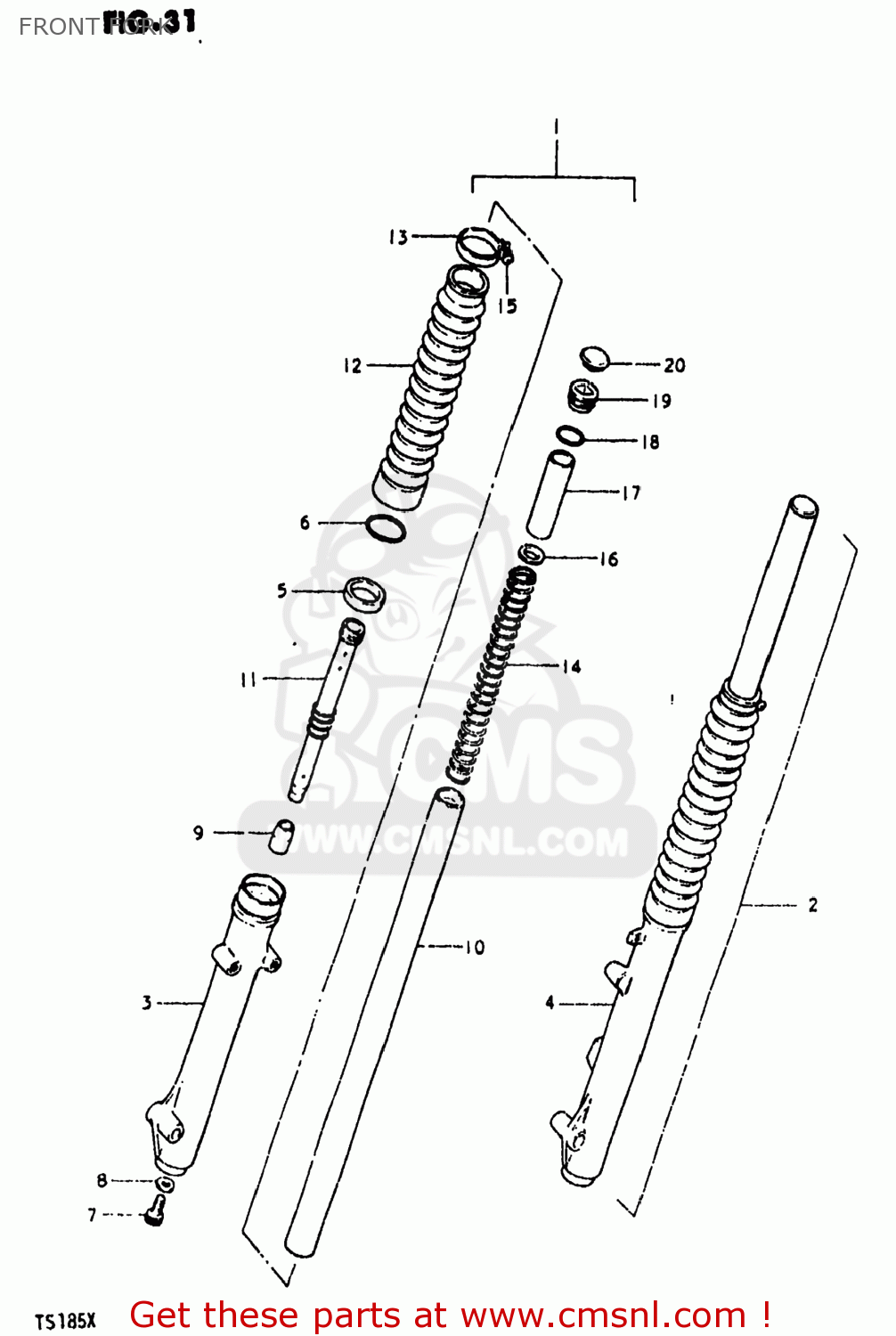 FRONT FORK TS185 1980 (T) USA (E03)