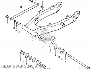 REAR SWINGING ARM - TS185 1980 (T) USA (E03)