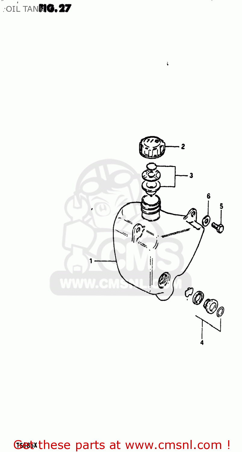 Suzuki TS185 1981 (X) USA (E03) OIL TANK buy original OIL TANK spares