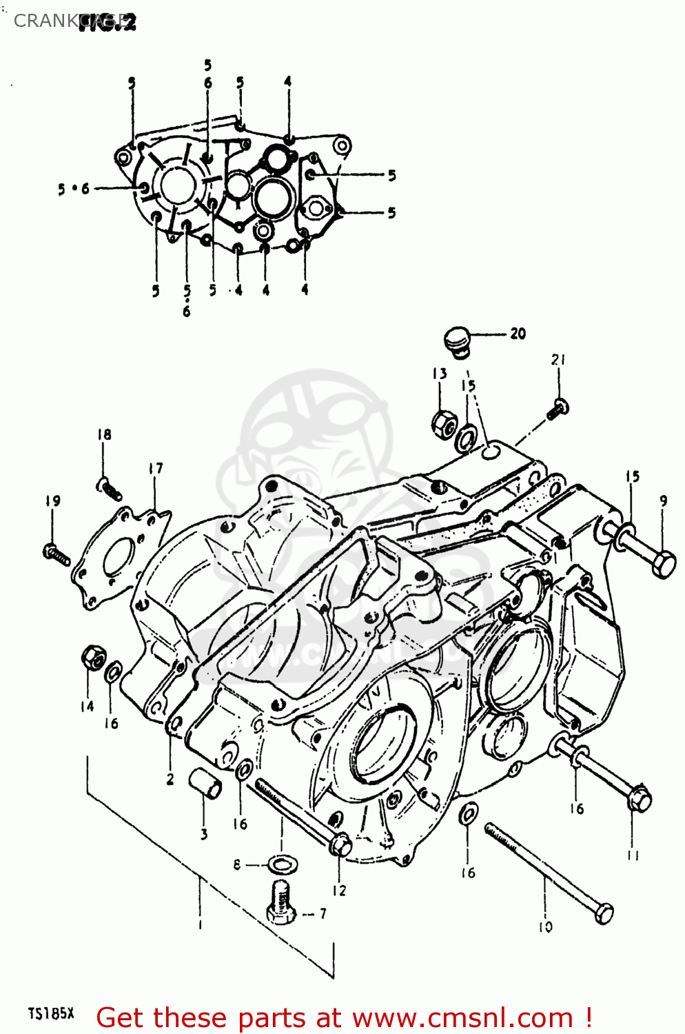 CRANKCASE TS185 1981 (X) USA (E03)