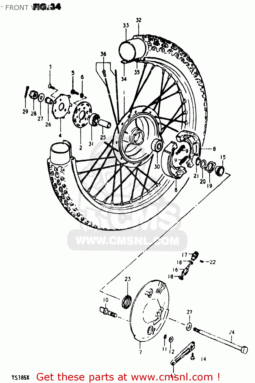 FRONT WHEEL TS185 1981 (X) USA (E03)