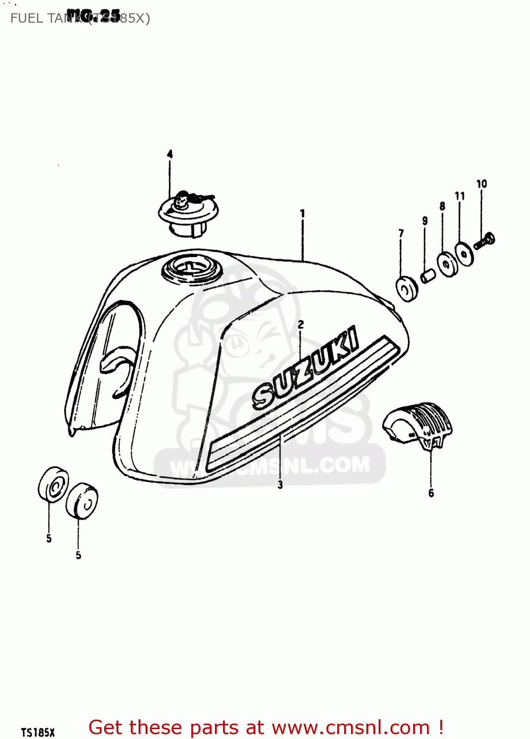 FUEL TANK (TS185X) TS185 1981 (X) USA (E03)