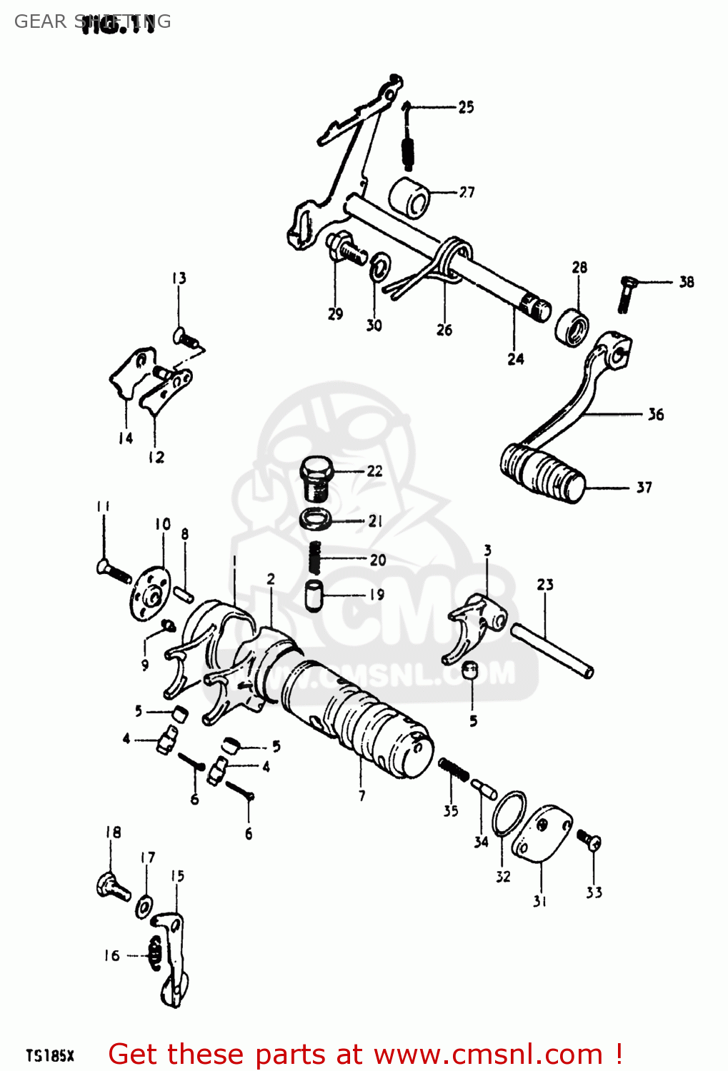 GEAR SHIFTING TS185 1981 (X) USA (E03)