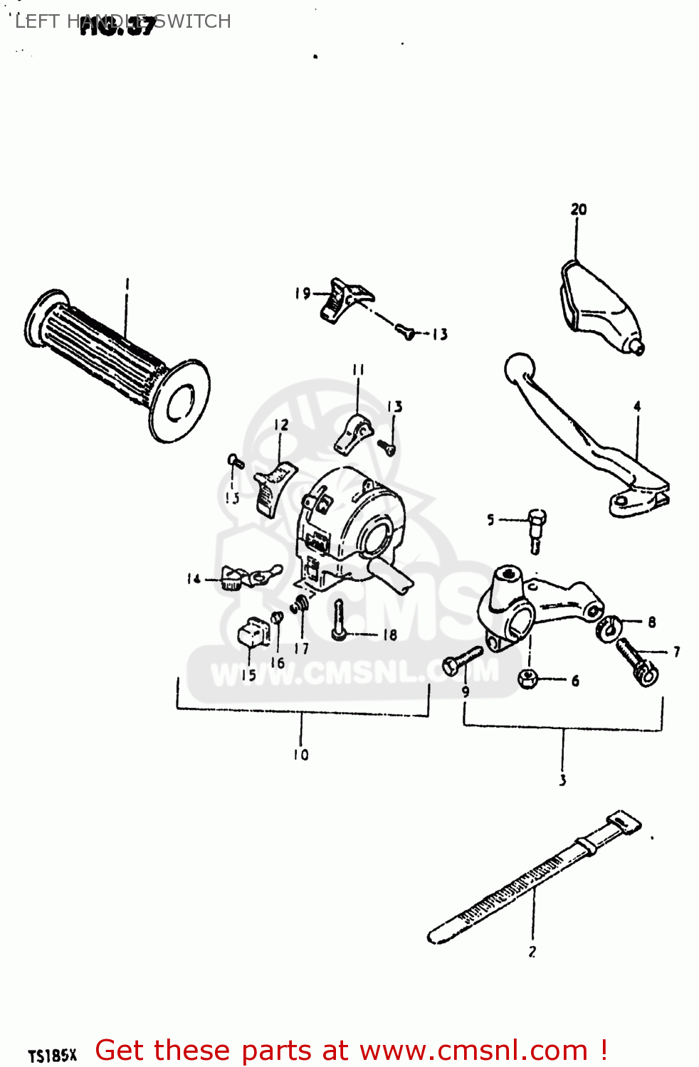LEFT HANDLE SWITCH TS185 1981 (X) USA (E03)