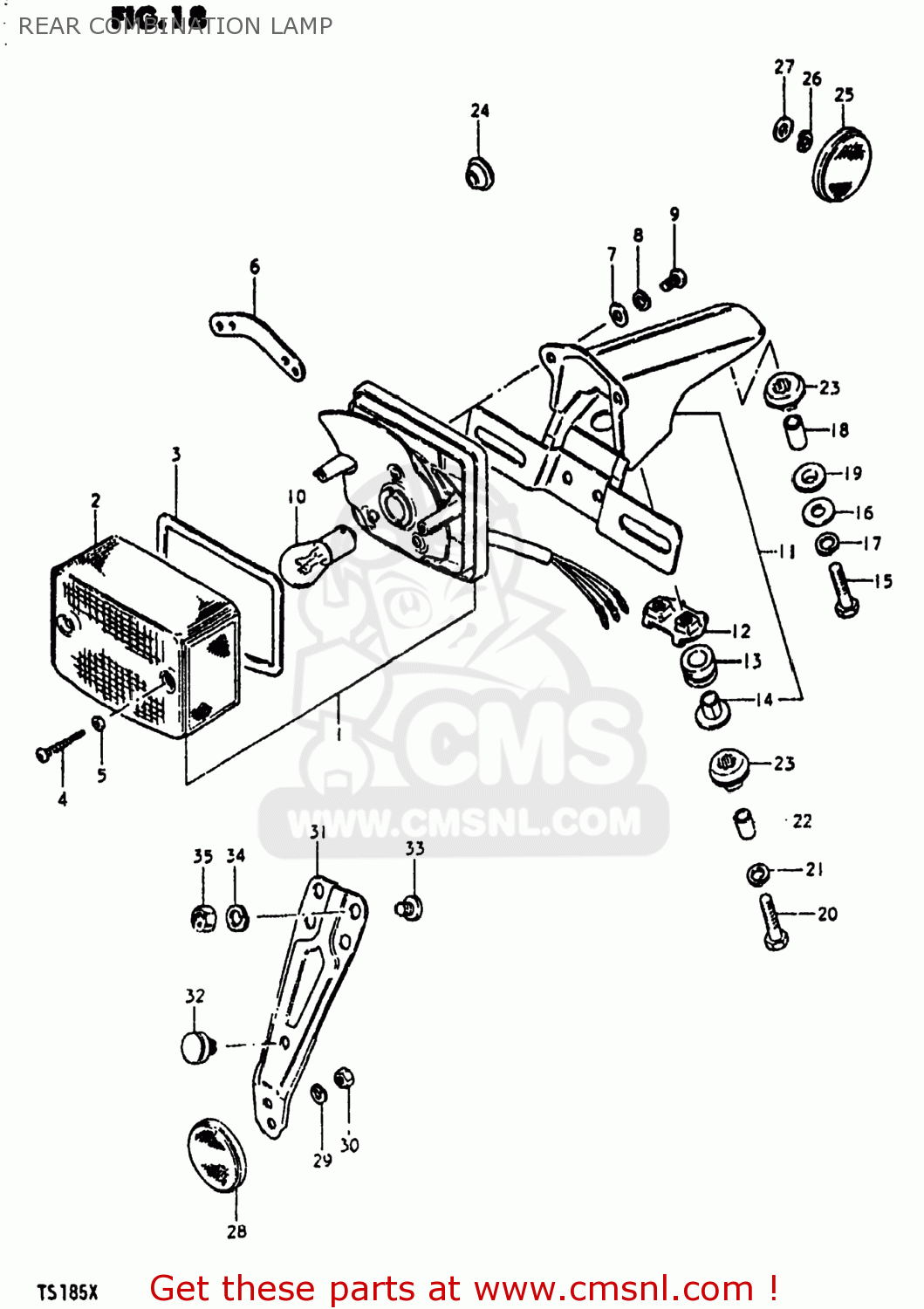 REAR COMBINATION LAMP TS185 1981 (X) USA (E03)