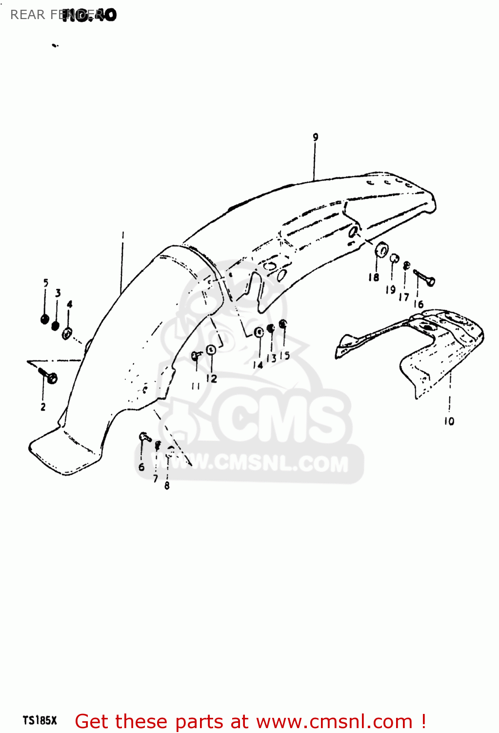 REAR FENDER TS185 1981 (X) USA (E03)