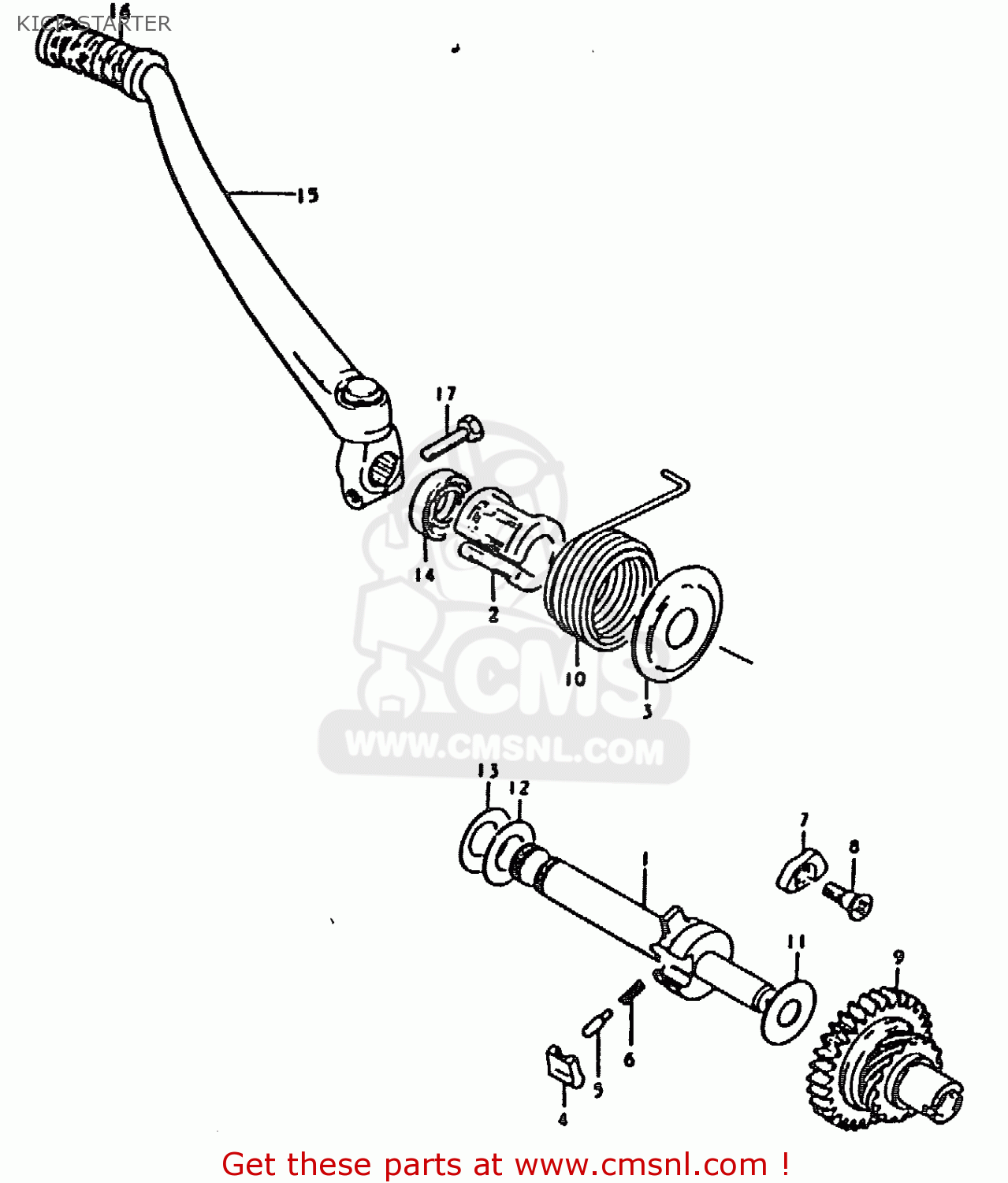 KICK STARTER TS185ER 1979 (N) (E01 E02 E04 E21 E24)