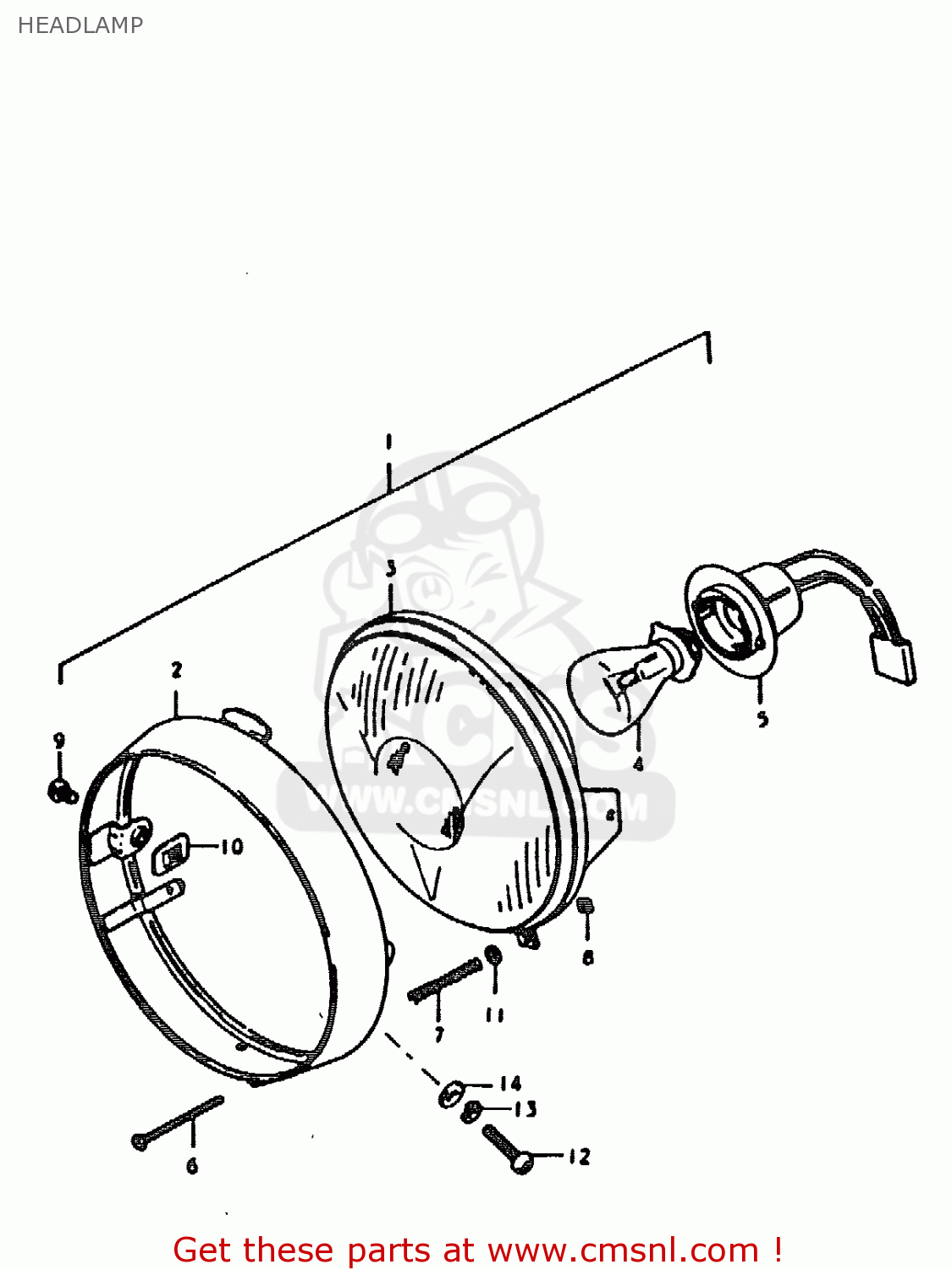 HEADLAMP TS185ER 1979 (N) (E01 E02 E04 E21 E24)