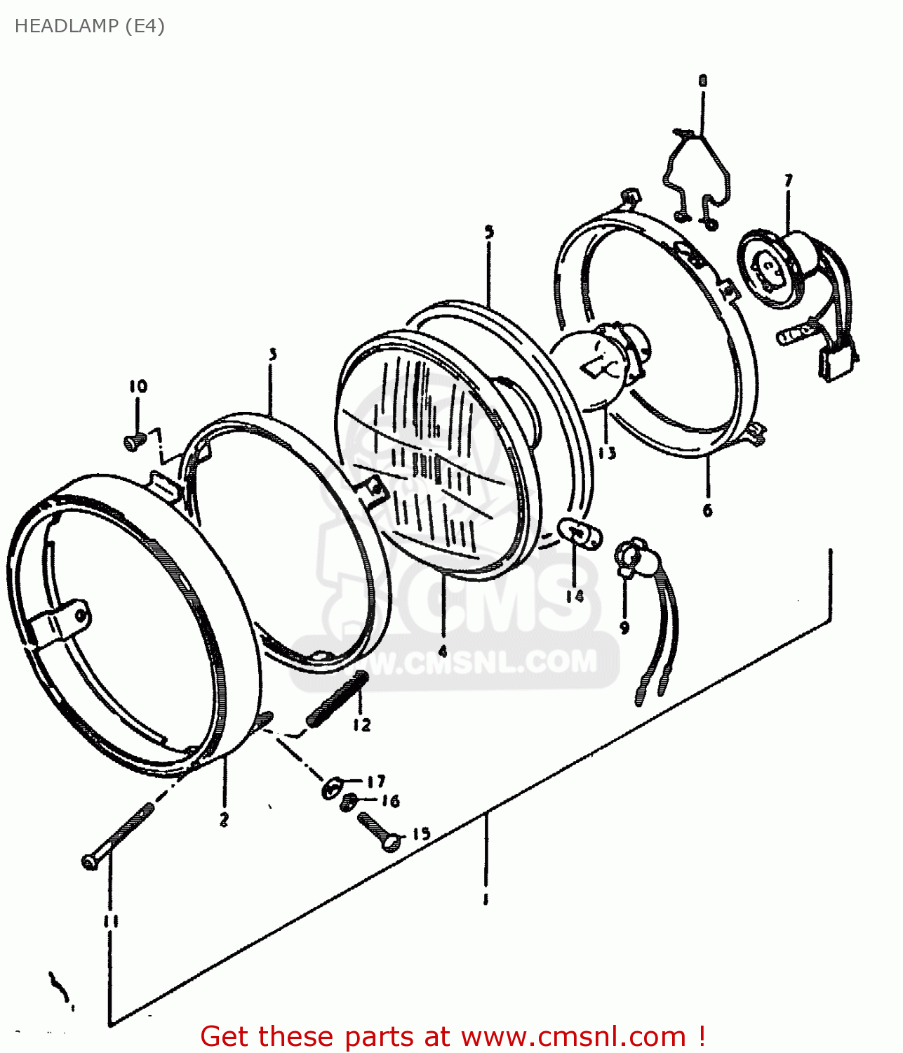 HEADLAMP (E4) TS185ER 1979 (N) (E01 E02 E04 E21 E24)