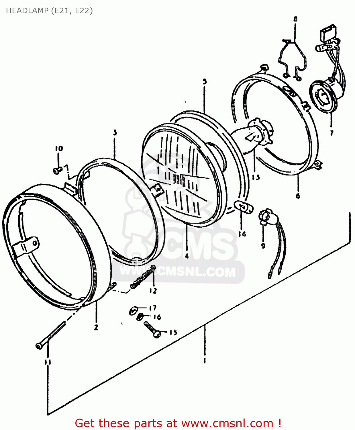 HEADLAMP (E21, E22) TS185ER 1979 (N) (E01 E02 E04 E21 E24)