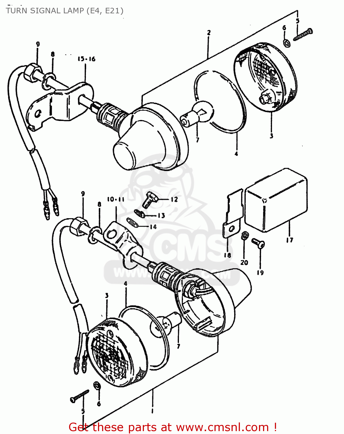 TURN SIGNAL LAMP (E4, E21) TS185ER 1979 (N) (E01 E02 E04 E21 E24)