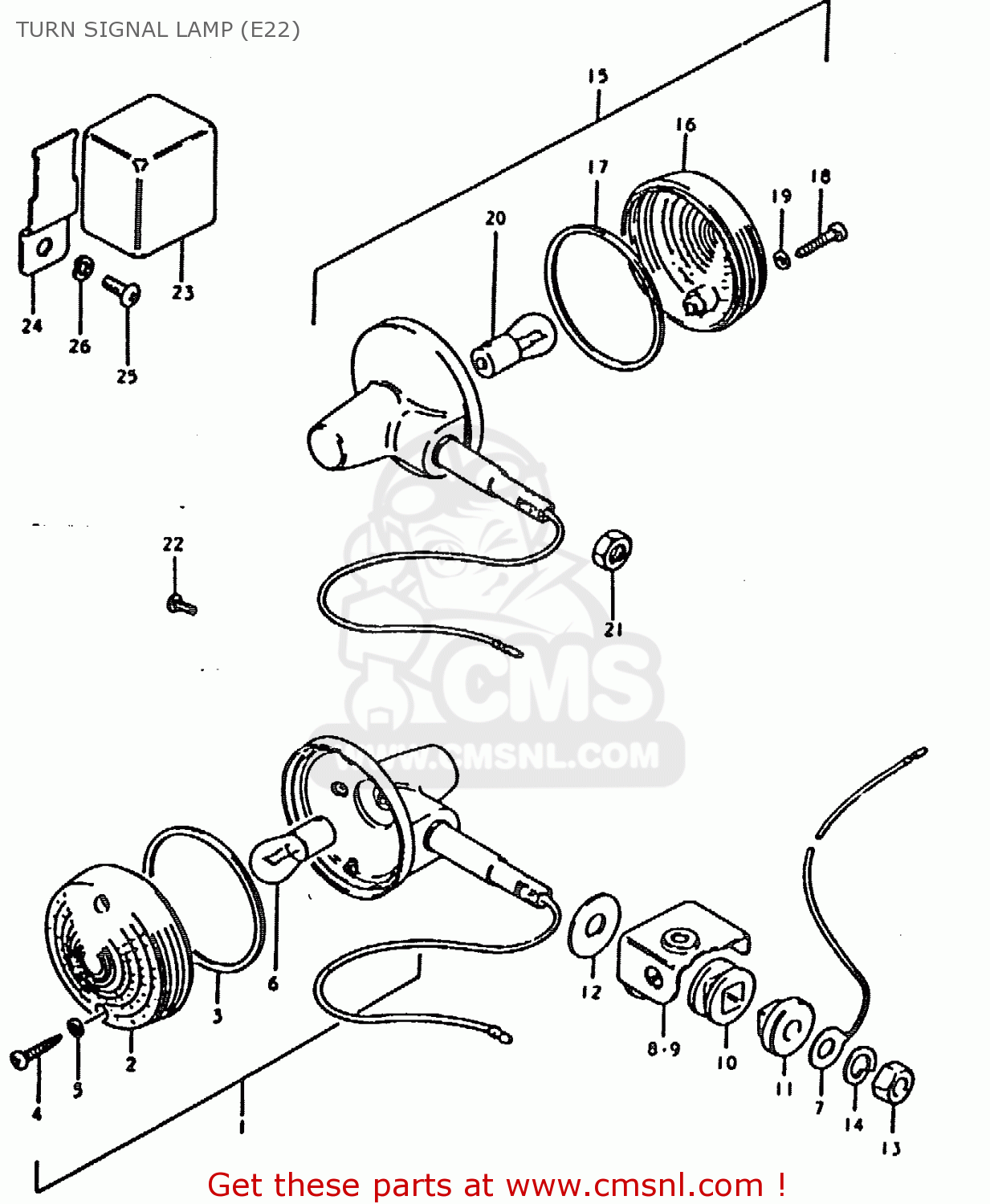 TURN SIGNAL LAMP (E22) TS185ER 1979 (N) (E01 E02 E04 E21 E24)