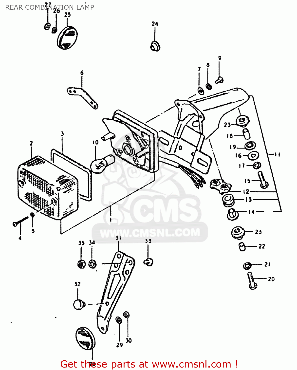 REAR COMBINATION LAMP TS185ER 1979 (N) (E01 E02 E04 E21 E24)