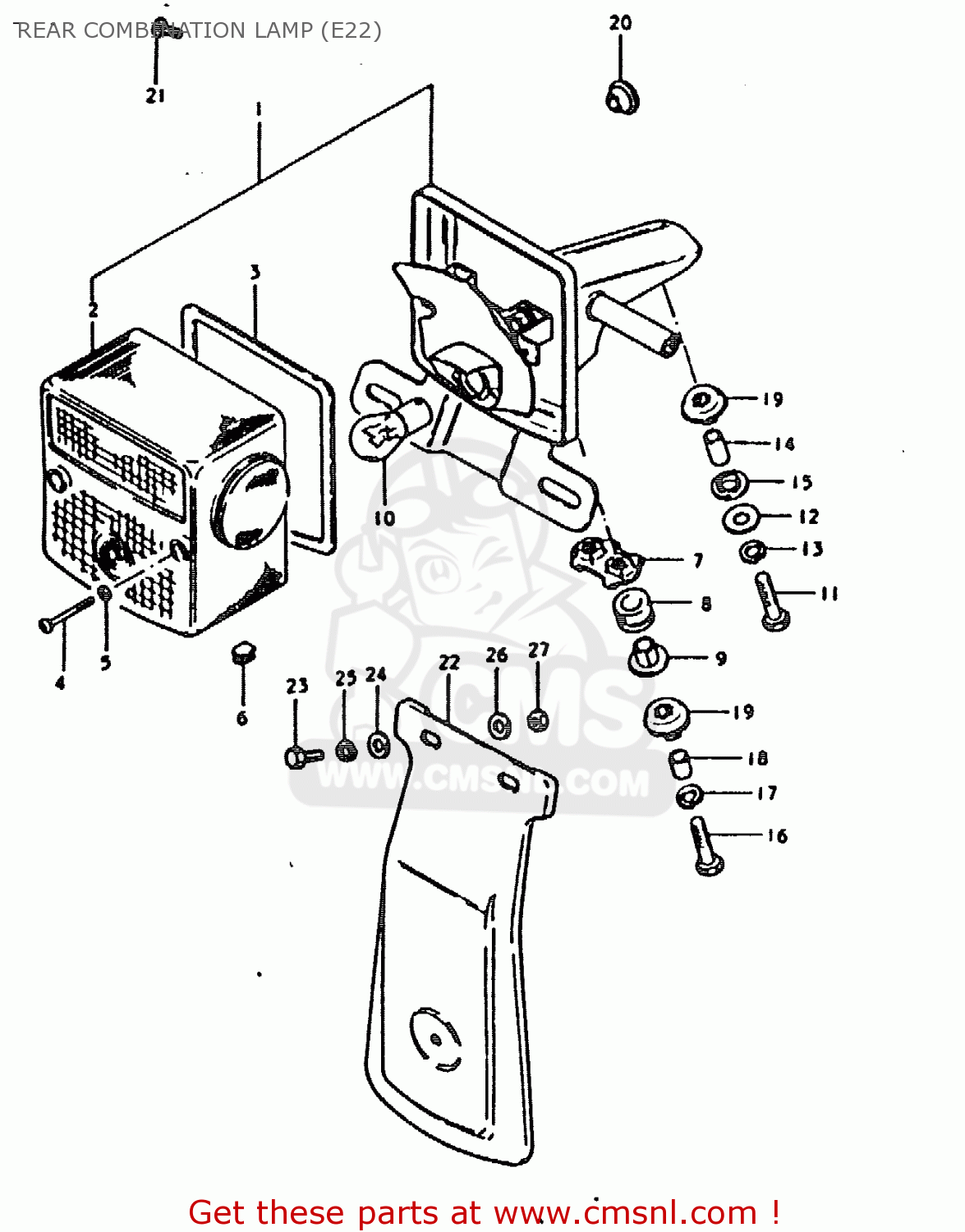REAR COMBINATION LAMP (E22) TS185ER 1979 (N) (E01 E02 E04 E21 E24)