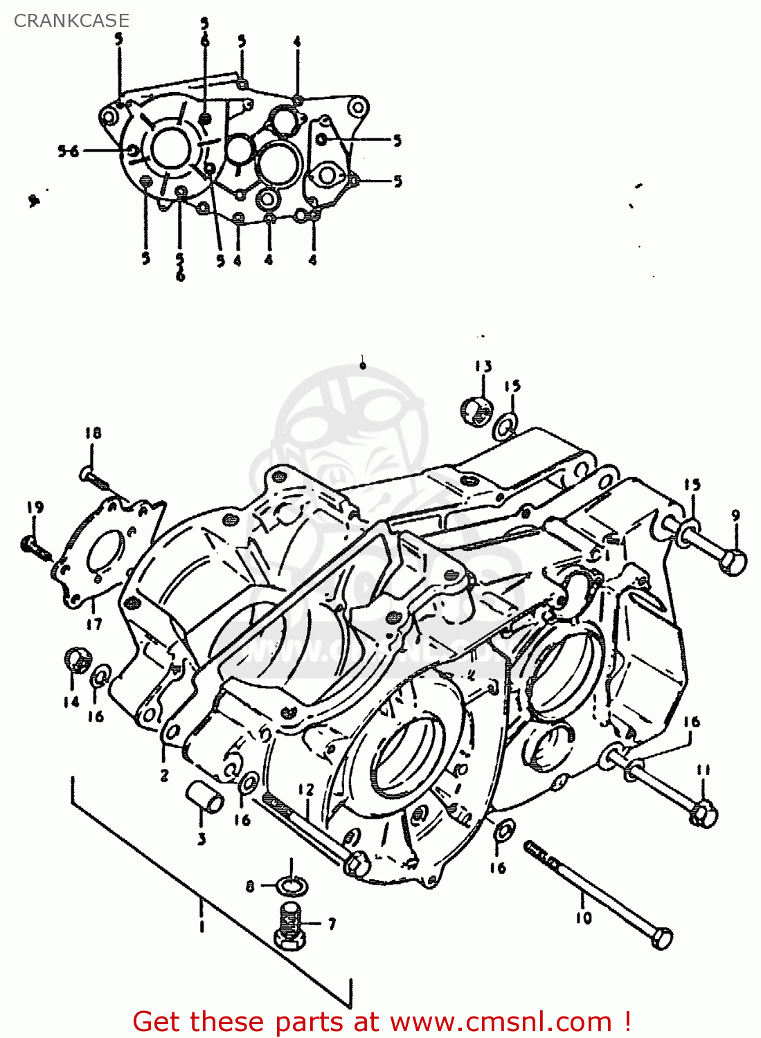 CRANKCASE TS185ER 1979 (N) (E01 E02 E04 E21 E24)