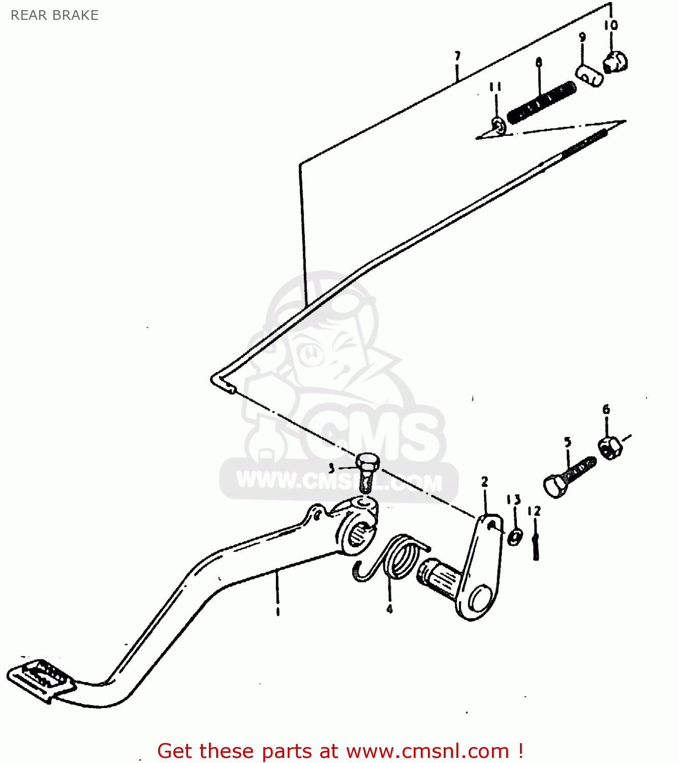 REAR BRAKE TS185ER 1979 (N) (E01 E02 E04 E21 E24)